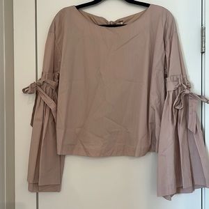 Free people blush bell sleeve top